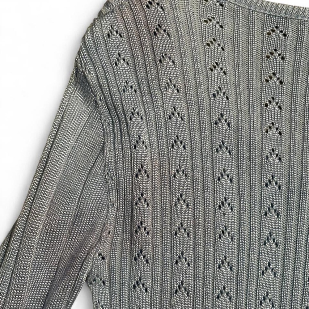 Vintage blue long sleeve sweater with ribbed detailing - Picture 8 of 8